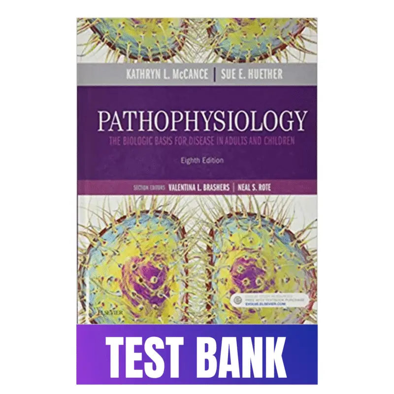 Master Your Pathophysiology Course with the Ultimate Study Tool Struggling with the immense detail and complex concepts in your pathophysiology course? You're not alone. Our official Test Bank for Pathophysiology: The Biologic Basis for Disease in Adults and Children by Kathryn L. McCance and Sue E. Huether is the single most effective resource to help you conquer this challenging subject. This is not just a study guide; it's a comprehensive collection of exam-style questions, complete with detailed answers and rationales, sourced directly from the publisher. This test bank is designed to mirror the questions you will face on your actual exams, giving you the confidence and knowledge to excel. Why This Test Bank is Essential for Your Success: Study Smarter, Not Harder: Stop wasting hours on ineffective study methods. Focus your efforts by practicing with real questions that target the most important concepts from every chapter. Identify Your Weaknesses: Quickly pinpoint topics and chapters where you need more review. Our chapter-by-chapter format allows you to test your knowledge as you learn. Build Unshakeable Confidence: Walk into your exams fully prepared. By familiarizing yourself with the format and difficulty of the questions, you'll eliminate test anxiety and perform at your best. Understand the "Why": Our test bank doesn't just give you the answers. It provides detailed rationales that explain why a particular answer is correct, deepening your understanding of complex disease processes. Key Features Included: Instant Digital Download: No waiting! Get immediate access to your test bank in a downloadable format (PDF or Word) right after your purchase. Complete Chapter-by-Chapter Coverage: Every single chapter from the McCance & Huether textbook is included, ensuring you have a complete study resource for the entire semester. Diverse Question Formats: Master the material with a wide variety of question types, including: Multiple Choice Questions (MCQ) True/False Fill-in-the-Blank Matching Case Studies and Application-Based Questions Publisher-Sourced Authenticity: These are the official questions your instructor uses to create exams. Get an inside look at what you need to know to pass. Fully-Detailed Answers & Rationales: Every question comes with a verified, correct answer to ensure you are learning accurately and efficiently. How It Works in 3 Simple Steps: Add to Cart: Add this Pathophysiology test bank to your shopping cart. Complete Purchase: Checkout securely using our encrypted payment process. Download Instantly: Check your email for an instant download link and start studying right away! Don't leave your grade to chance. This test bank is the key to unlocking a deeper understanding of pathophysiology and achieving the academic success you deserve. Get the competitive edge you need. Download the McCance & Huether Pathophysiology Test Bank today! Product Specifications (for SEO & Clarity): Product: Test Bank (Digital File) Book Title: Pathophysiology: The Biologic Basis for Disease in Adults and Children Authors: Kathryn L. McCance, Sue E. Huether Edition: [It's crucial to specify the edition here, e.g., 8th, 9th, 10th Edition] File Format: PDF, Word, or Zip File Delivery: Instant Download Please Note: This is a digital product. You are purchasing the Test Bank only. The textbook is not included.